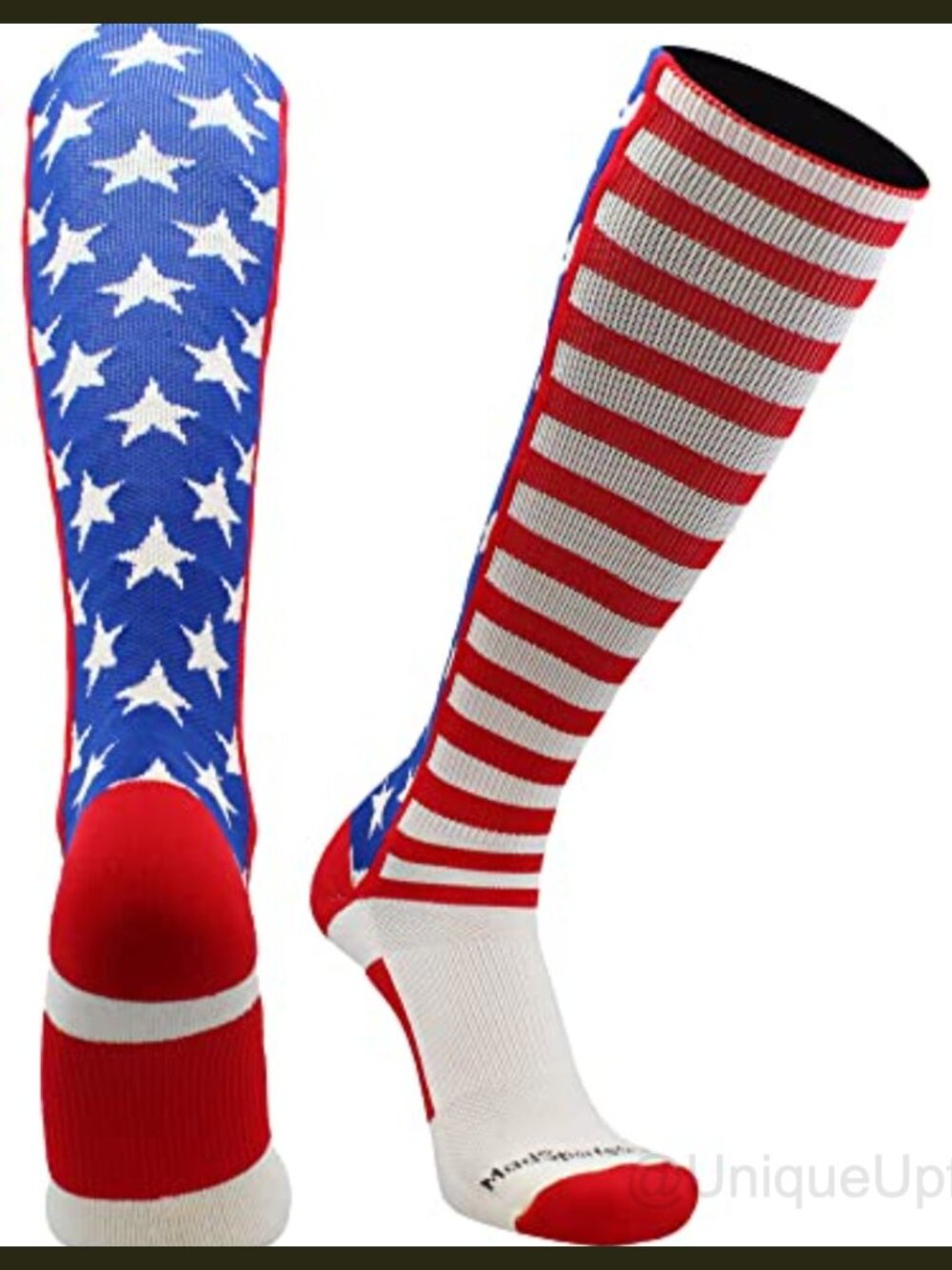 American Flag Over the Calf Athletic Socks Knee High Baseball Softball